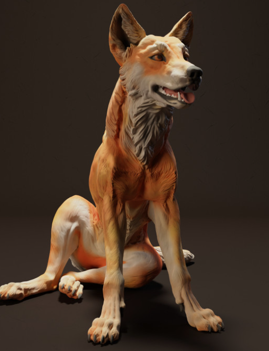 Dingo assis par Animal den miniatures