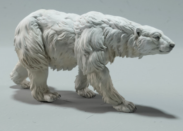 Running Polar Bear by Animal den Miniatures