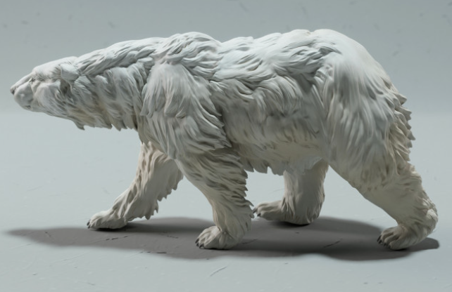 Running Polar Bear by Animal den Miniatures