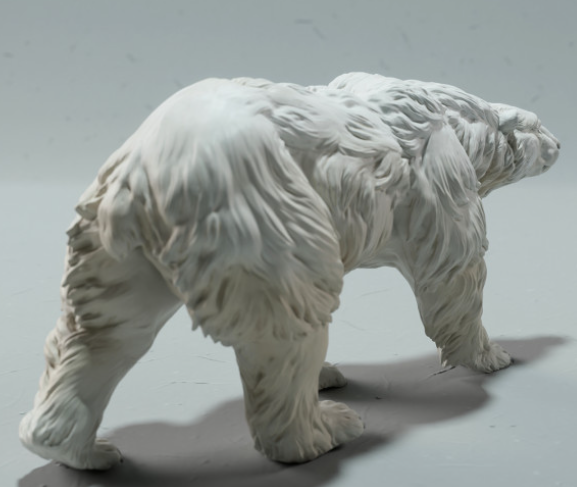 Running Polar Bear by Animal den Miniatures