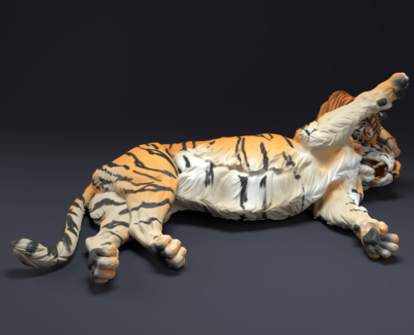Tigre du Bengale avec bébé par Animal den Miniatures