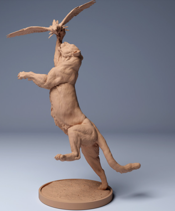 Jaguar attrape un perroquet par Animal den miniatures