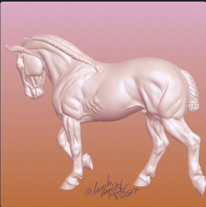 Cheval de trait de Carola Funder / La version à crinière tressée