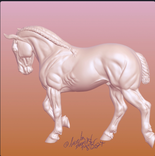 Cheval de trait de Carola Funder / La version à crinière tressée