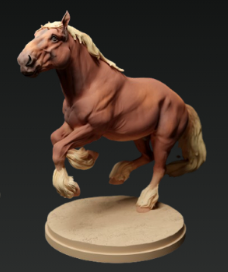 Zelos au galop (Suffolk Punch) par Animal den miniatures en impression 3D