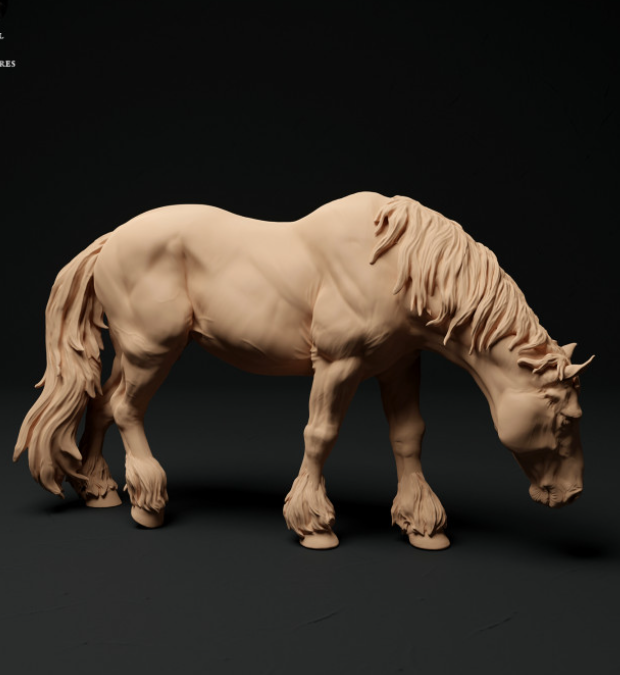 Hercule broutant (Suffolk Punch) par Animal den miniatures
