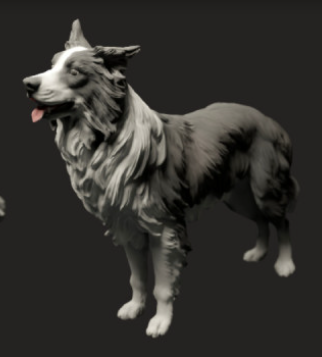 Border Collie debout par Animal den miniatures