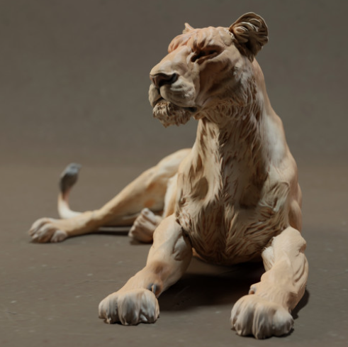 Lionne couchée par Animal den miniatures