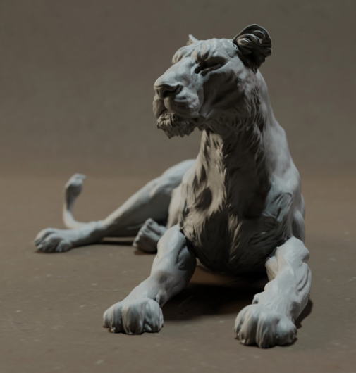 Lionne couchée par Animal den miniatures