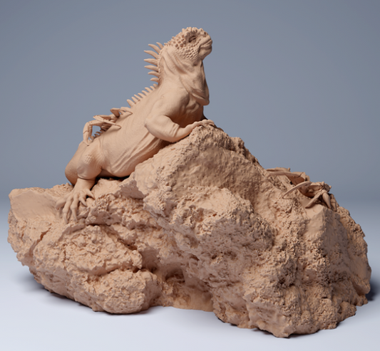 Iguane marin avec crabes par Animal den miniatures