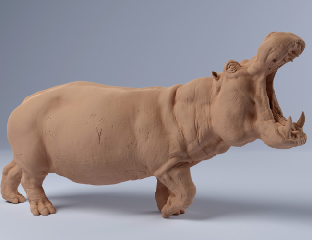 Wütendes Nilpferd von Animal den miniatures