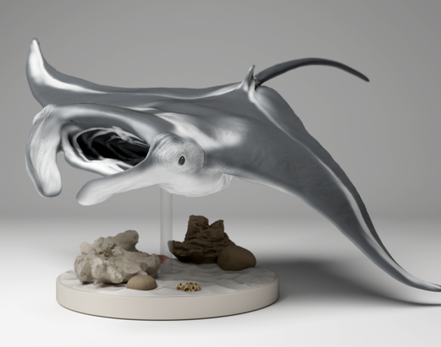 Jagender Manta Rochen  von Animal den miniatures