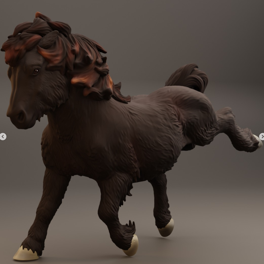 Shetland Pony Set Oziboo &amp; Biscotte by Bexbee Studios as 3D print