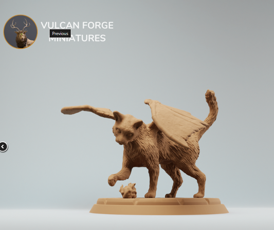 Chat jouant avec une boule de feu par Vulcan Forge Miniatures