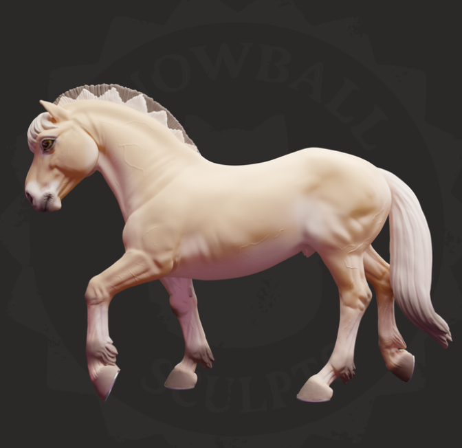 Süßes Fjord Pferd von Snowball Sculpts / unbemaltes Resin Modellpferd
