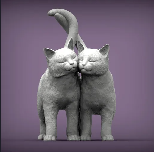 Schmusende Katzen von Akuzmenko