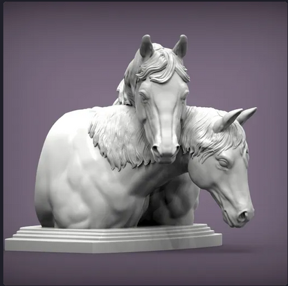 Chevaux câlins en buste par Akuzmenko