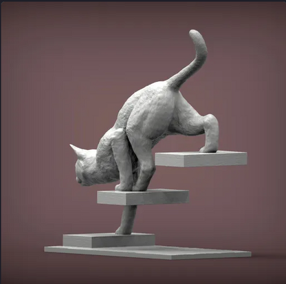 Le chat descend les escaliers par Akuzmenko