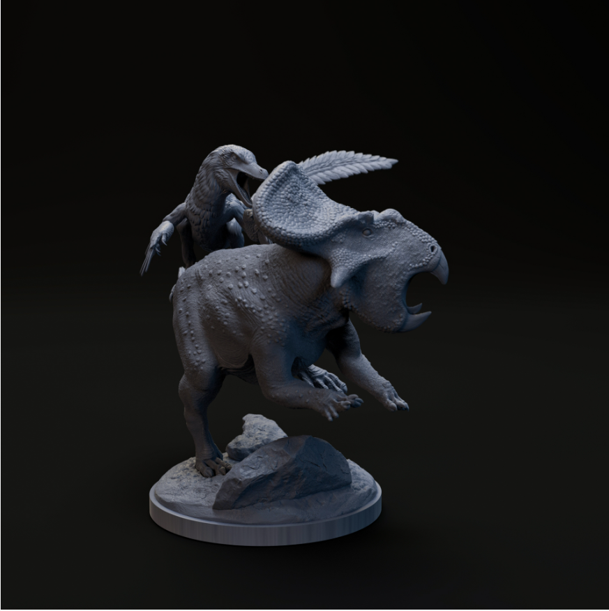 Protoceratops wird angegriffen von Dino and Dog