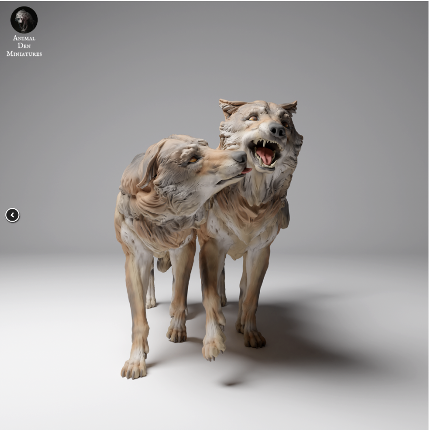 Jouer aux loups de Mongolie par Animal den miniatures