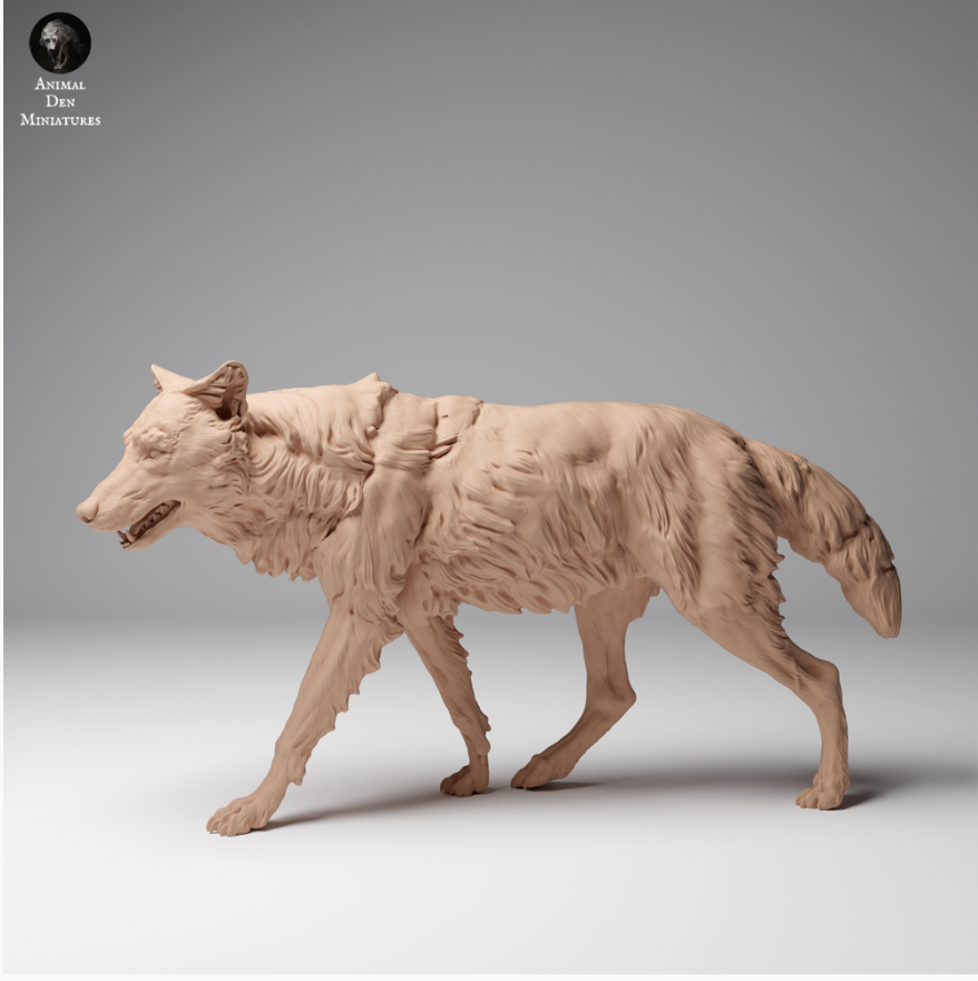 Laufender mongolischer Wolf von Animal den miniatures