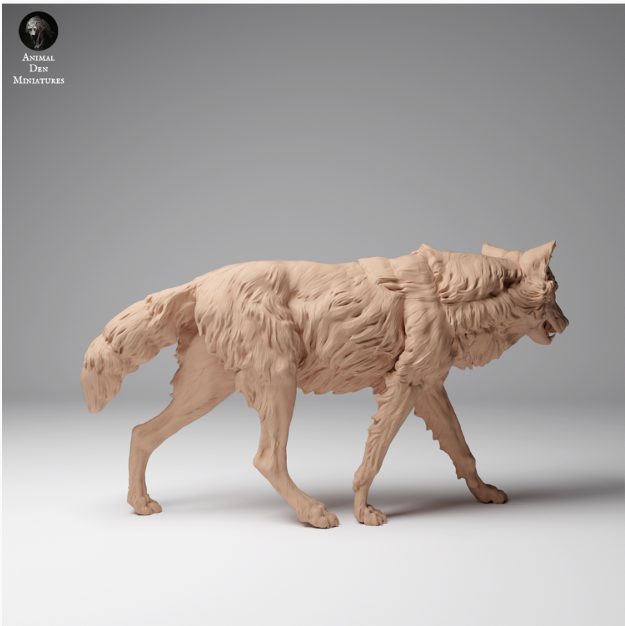 Laufender mongolischer Wolf von Animal den miniatures