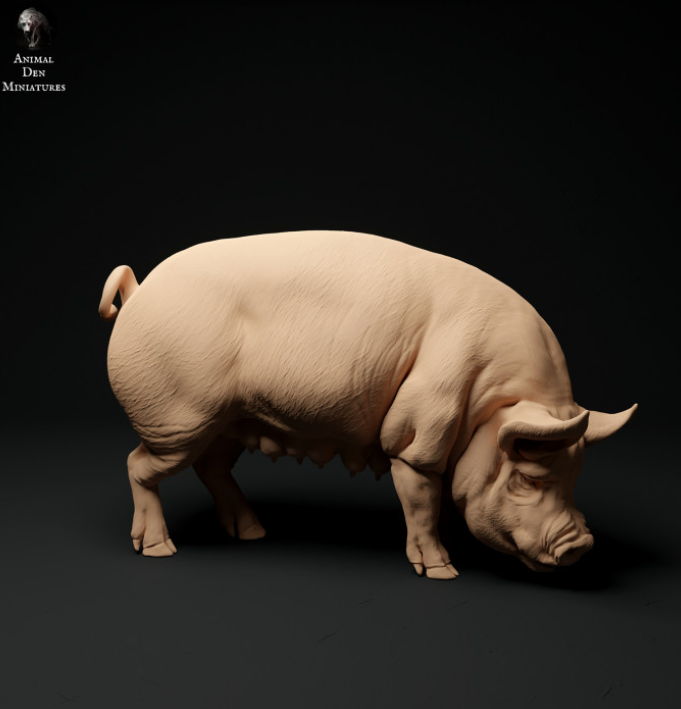 Cochon Bershire n° 1 par Animal den miniatures