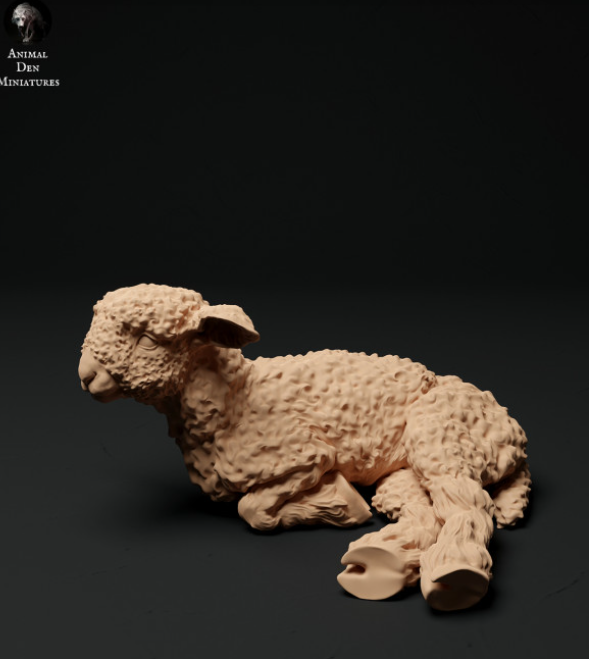 Agneau à laine longue Devon et Cornwell n° 3 d'Animal den miniatures