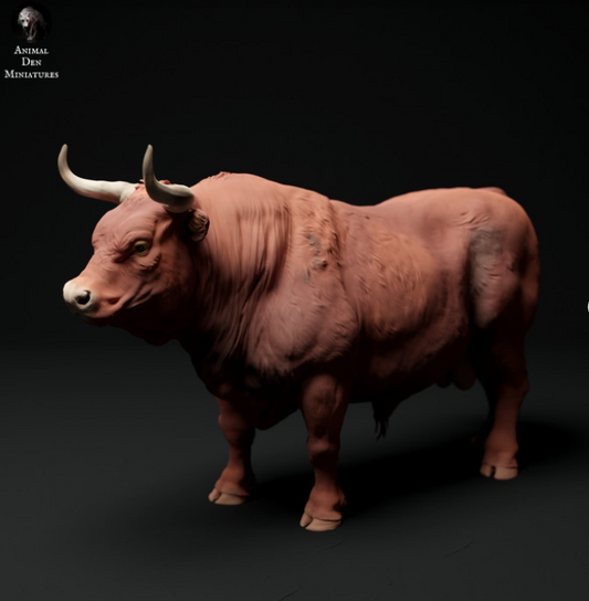 Taureau rouge du Devon d'Animal den miniatures