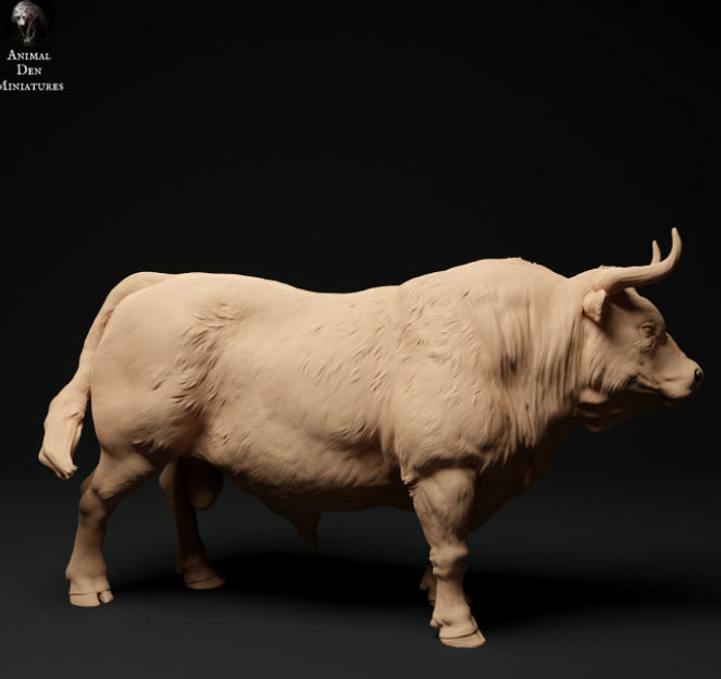 Taureau rouge du Devon d'Animal den miniatures