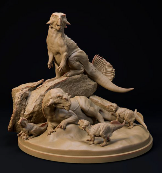 Famille de Psittacosaurus par Dion et Dog