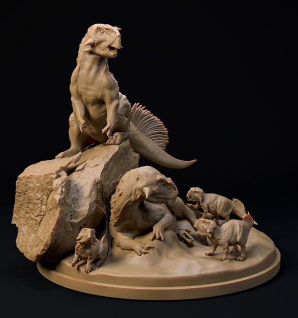 Famille de Psittacosaurus par Dion et Dog