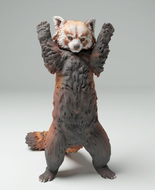 Panda roux d'Animal Den Miniatures en impression 3D