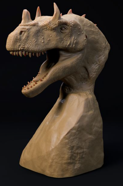 Ceratosaurus bust by Dino and Dog as 3D print