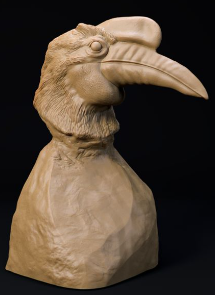 Nashornvogel Büste von Dino and Dog als 3D Druck
