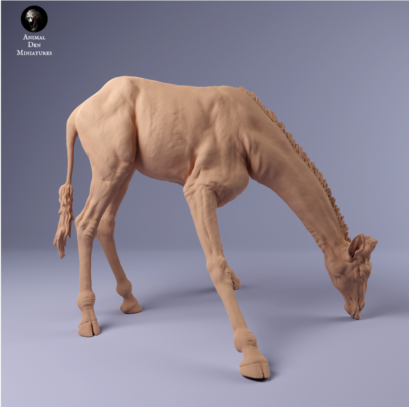 Girafe Rotschild buvant par Animal den miniatures en impression 3D