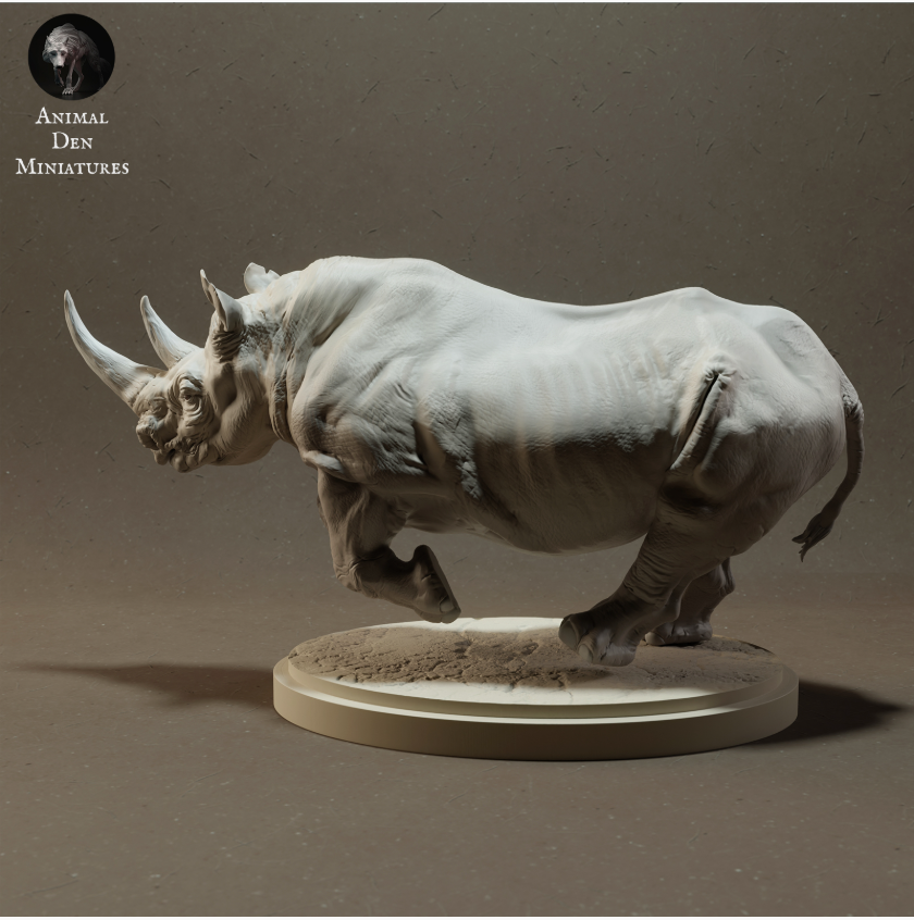 Rennendes Nashorn von Animal den miniatures als 3D Druck