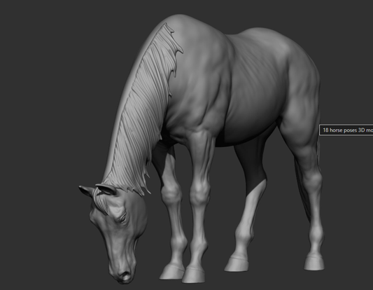 Jument « Rose » broutant par DaniArtist en impression 3D