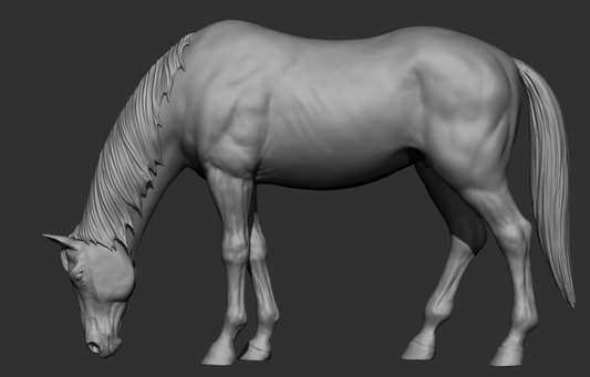 Jument « Rose » broutant par DaniArtist en impression 3D