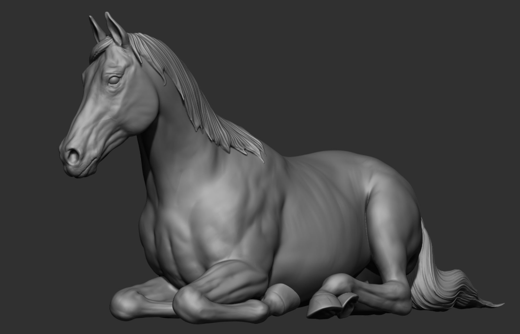 Reclining mare "Flower" by DaniArtist as 3D print