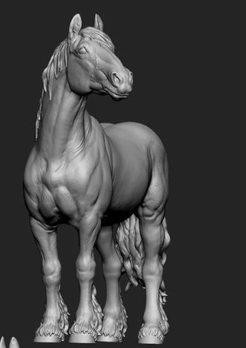 Draft Horse mit wehender Mähne und lockigem Schweif von Kristina Katunina 2