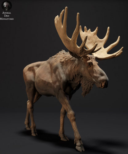 Miniatures d'élans provenant de tanières d'animaux, imprimées en 3D