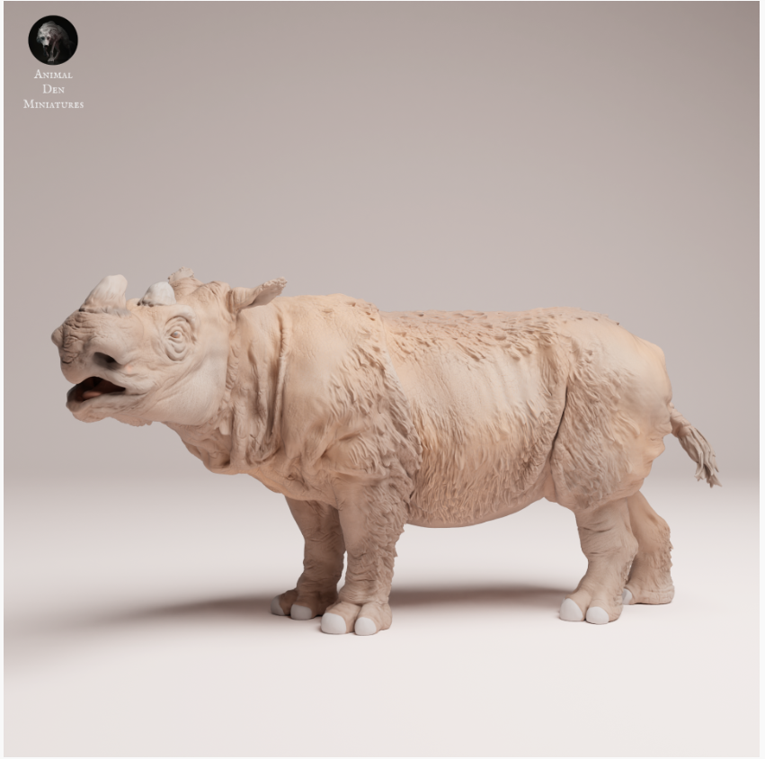 Rhinocéros de Sumatra mâle, issu de miniatures Animal Den, imprimé en 3D