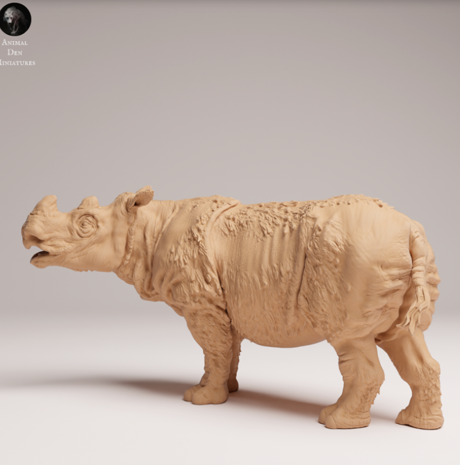 Rhinocéros de Sumatra mâle, issu de miniatures Animal Den, imprimé en 3D