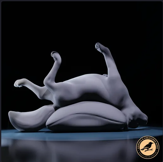 Katze liegt auf Kissen von Animals and Creatures minis als 3D Druck