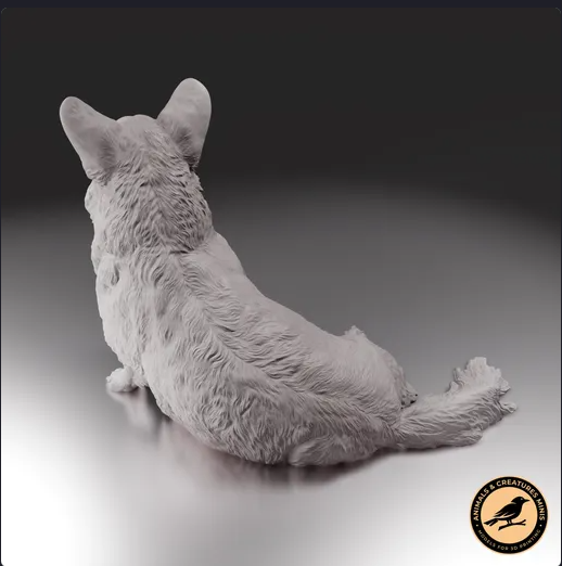 Corgi couché des miniatures d'Animaux et Créatures en impression 3D