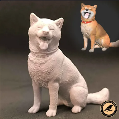 Shiba Inu assis des miniatures d'Animaux et Créatures en impression 3D