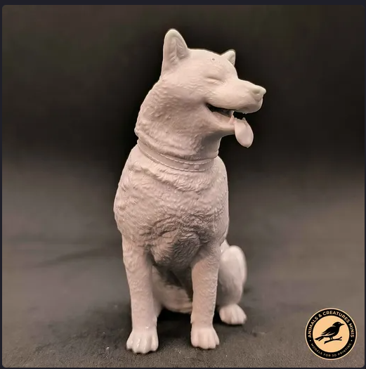 Shiba Inu assis des miniatures d'Animaux et Créatures en impression 3D