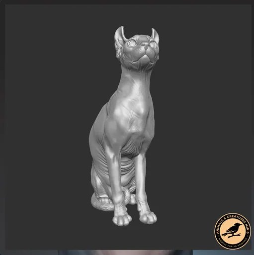Chat Sphynx des mini-collections Animals and Creatures en impression 3D
