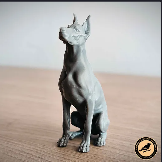 Sitzender Dobermann von Animals and Creatures minis als 3D Druck